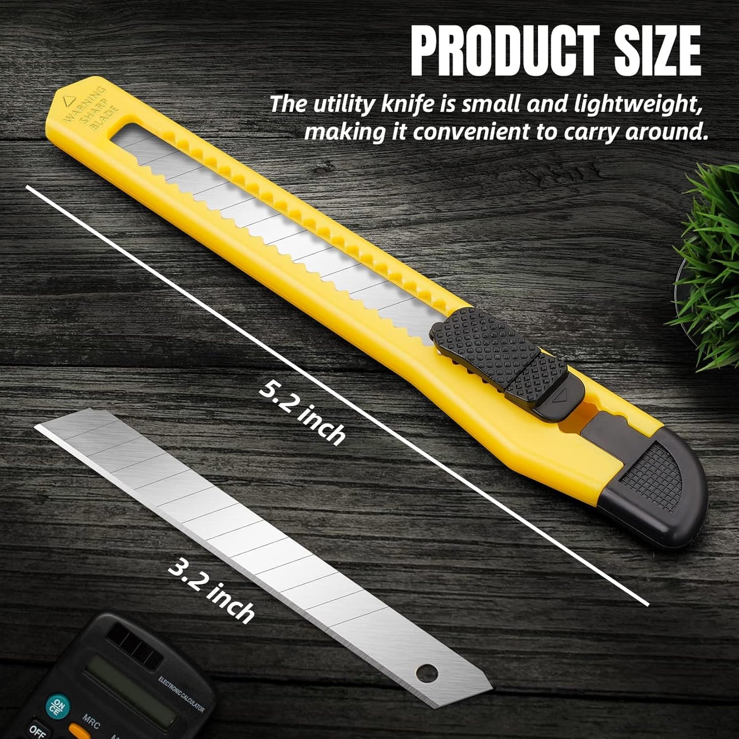4 Pack Box Cutter Retractable, Utility Knife 9MM Wide Snap-Off Blades, Exacto Knife for Cutting Box, Wrapping, Cardboard, Extended Razor Knife, Box Opener Perfect for Office, Home, School