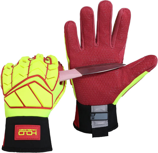 HANDLANDY Anti Vibration Gloves, SBR Padding, TPR Protector, Mechanic Work Gloves