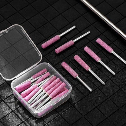Chumia 30 Pcs High Hardness Titanium Diamond Chainsaw Sharpener Stone Bit Bulk Chain Electric Chainsaw Sharpening Wheels Kit 3 Size Plated Grinding Tool, 5/32, 3/16, 7/32 Inch (Gold)