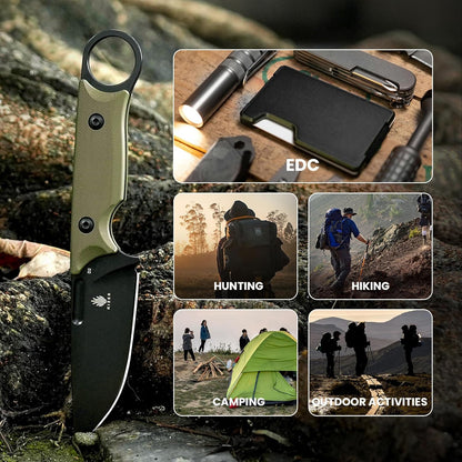 Kizer Cabox Fixed Blade Knife, 3.36" D2 Steel Fixed Blade Hunting Knife G10 Handle with Sheath, Survival Camping Knives 1048A3