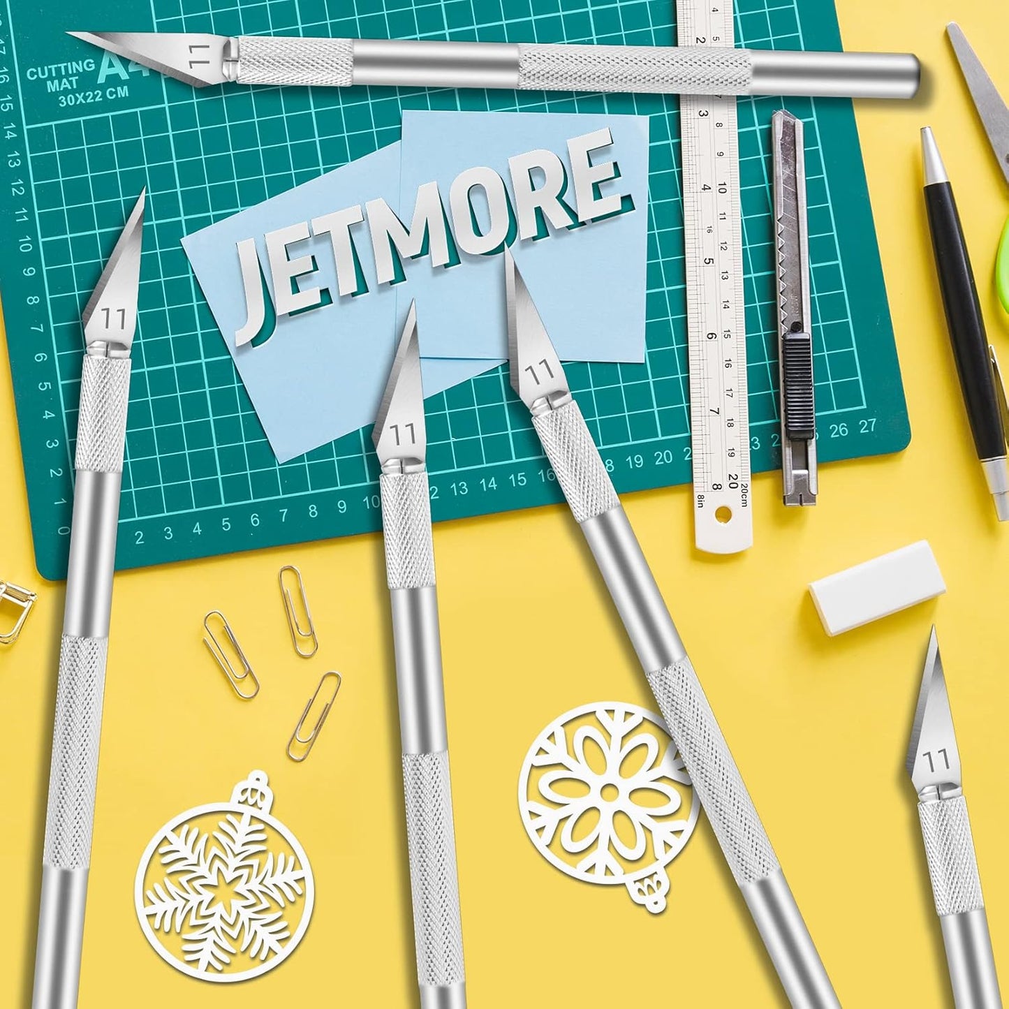 Jetmore 10 Pack Exacto Knife Set, Hobby Knife, SK-5 High Carbon Steel Craft Knife for Pumpkin Carving, DIY, Art, Cutting, Stencil