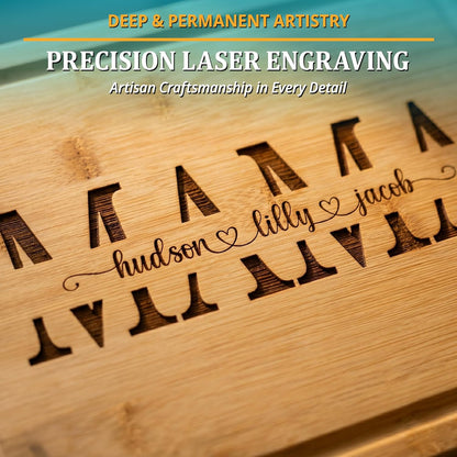 Personalized Cutting Board - Custom Bamboo Engraved Chopping Board for Kitchen - Unique Housewarming Gift for Couples & New Home - Durable Bamboo Carving Board - 4 Size Option