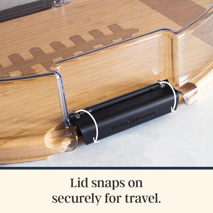 Totally Bamboo Flip, Serve & Store Charcuterie Board with Lid, Reversible Bamboo Cutting Board and Portable Cheese Tray with Compartments, Locking Travel Cover, 15.5 x 11.5 Inches