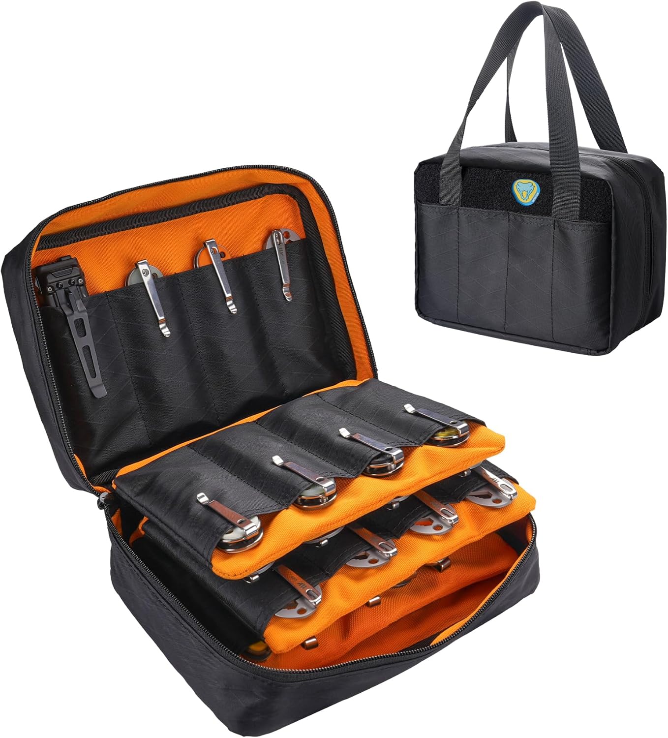 VIPERADE VE40 Knife Display Case with 40 Slots, Folding Knives Storage Holder, Knife Collection Carrier Bag for Folding Knives Flashlights Multitools
