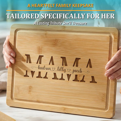 Personalized Cutting Board - Custom Bamboo Engraved Chopping Board for Kitchen - Unique Housewarming Gift for Couples & New Home - Durable Bamboo Carving Board - 4 Size Option
