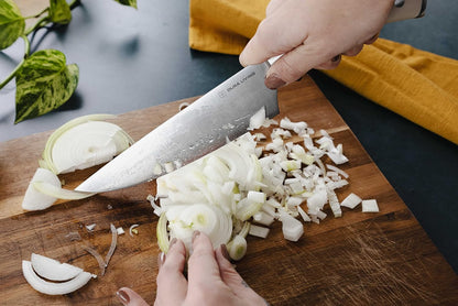 DURA LIVING 2-Piece Kitchen Knife Set – Ultra Sharp Precision German Stainless Steel Blades, 5” Utility & 3.5” Paring Knife with Ergonomic Handles, Multipurpose for Slicing & Peeling, Black Handle