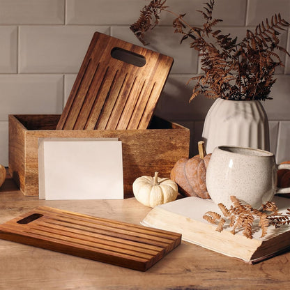 1 Pcs Acacia Wood Bread Cutting Board 9.75 x 15 x 0.75 Inches Sweep off Baguette Board Bread Slicer Rustic Wooden Serving Platter for Kitchen Slicing Homemade Loaves Everyday Meals
