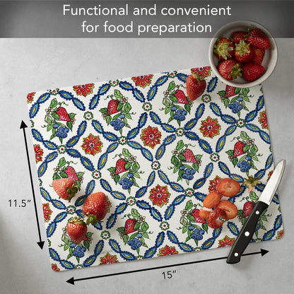 Cut N' Funnel Farmhouse Fall Designer Flexible Cutting Board Mat 15" x 11.5" Made in the USA Decorative Flexible Easy to Clean