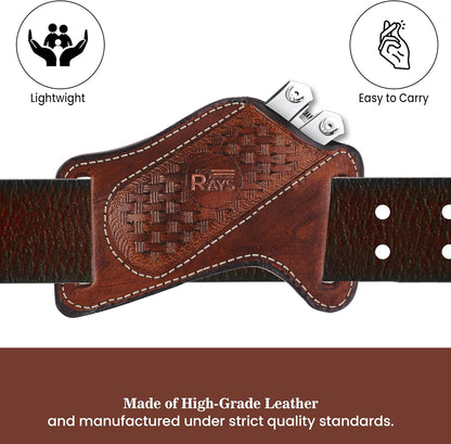 Leather Knife Sheath for Belt Pocket Folding Knife Holder Compact Draw Knifes Carrier EDC Tools Holster