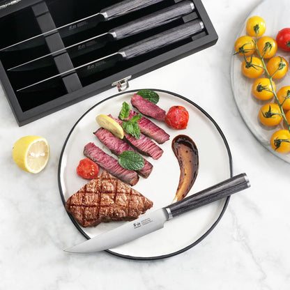Cangshan 4-Piece Pakkawood Steak Knife Set w/Wood Box, 10300535