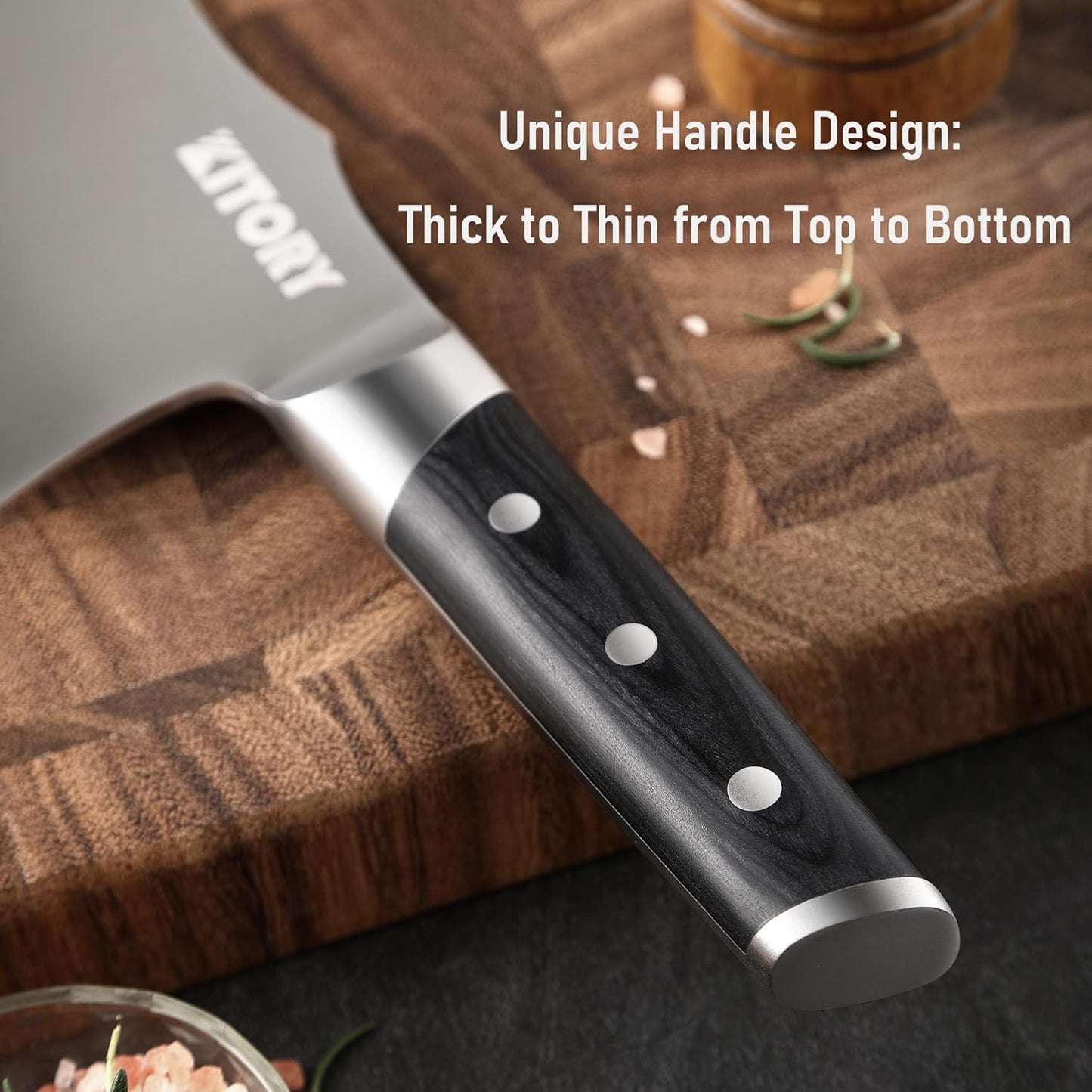 Kitory Slicing Carving Knife - 12" Brisket Knife - Pakka Wood Handle - Forged German High Carbon Steel Granton Blade, BBQ, Grilling Gifts For Men -Metadrop Series