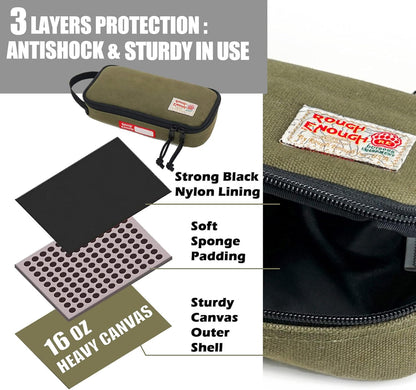 Rough Enough Small Tool Bag Pouch Box EDC Organizer Storage Case for Accessories with Zipper Portable Handle