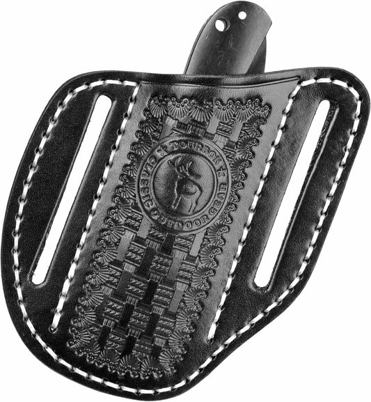 Tourbon Leather Pocket Folding Knife Sheath for Belt EDC Men Right Side Draw Knives Carrier Holder