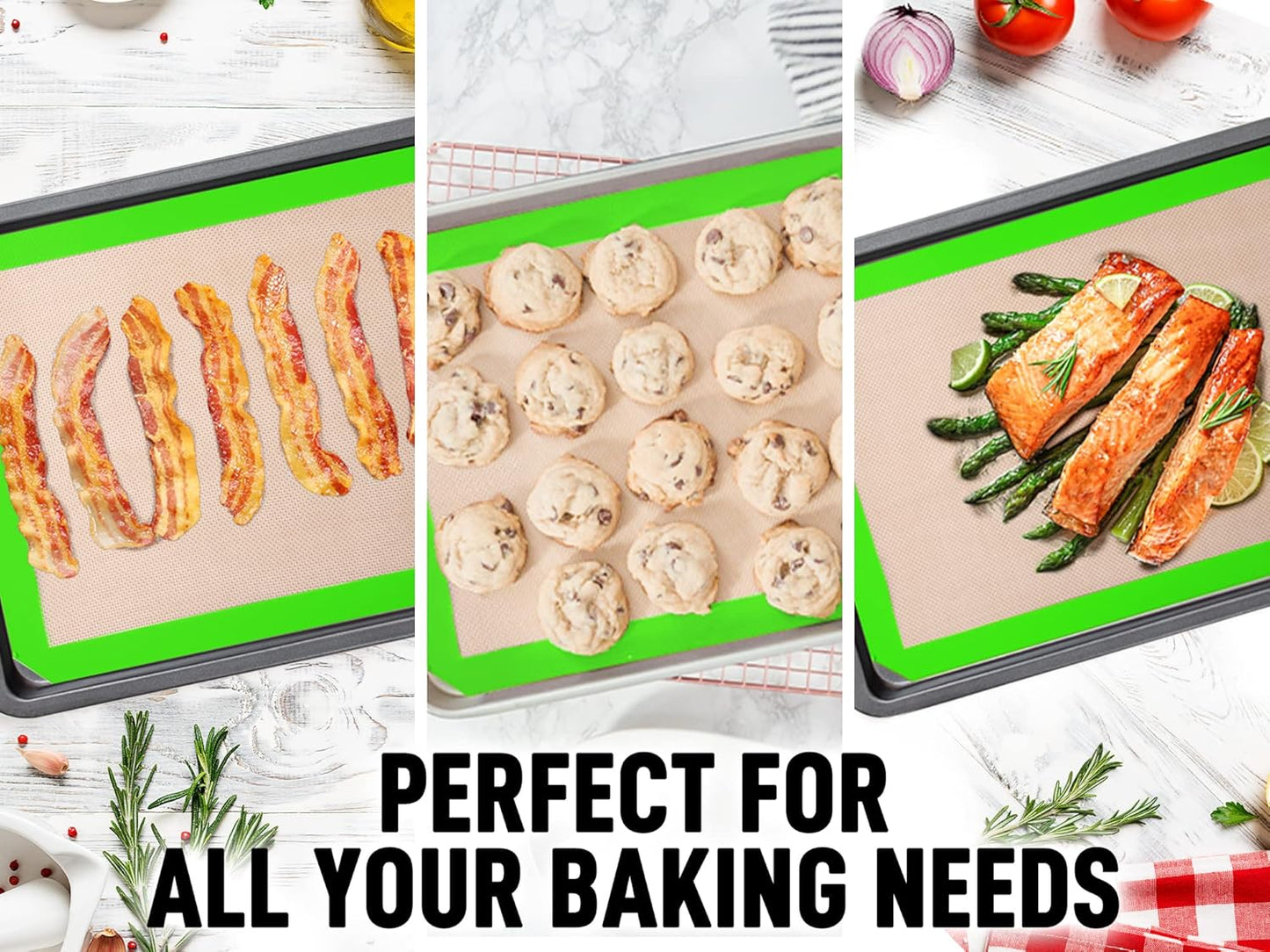 Zulay Kitchen Silicone Baking Mat Sheet Set - Reusable Baking Mat Nonstick - Half Sheet Baking Mat For Oven (Black, 1 Pack)