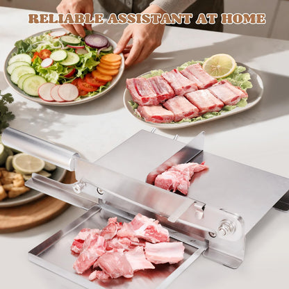 Biltong Slicer Manual Meat Chicken Cutter with Scale | Stainless Steel Cutting Machine Hand Herb Root Slicer for Salami, Ham, Bacon, Vegetables, Deli, Ginseng, Fish (KD0270)