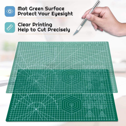 anezus Self Healing Sewing Mat, Rotary Cutting Mat Double Sided 5-Ply Craft Cutting Board for Sewing Crafts Hobby Fabric Precision Scrapbooking Project 9inch x 12inch(A4)