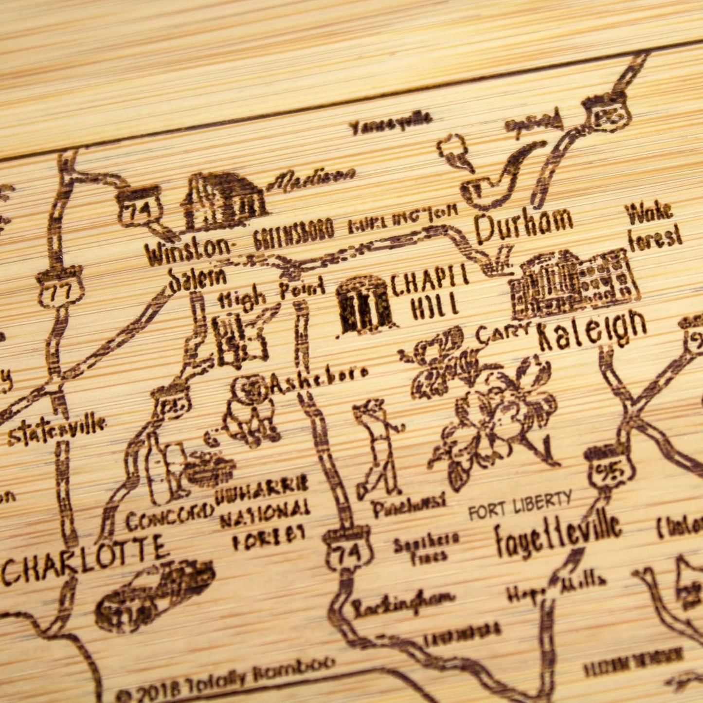 Totally Bamboo A Slice of Life New Jersey State Serving and Cutting Board, 11" x 8.75" - Colors B