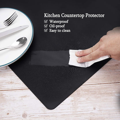 Gartful 25“x17”x0.03“ Silicone Mats for Kitchen Counter, Large Silicone Countertop Protector, Nonskid Heat Resistant Desk Saver Pad, Multipurpose Mat, Placemat, Dark Gray