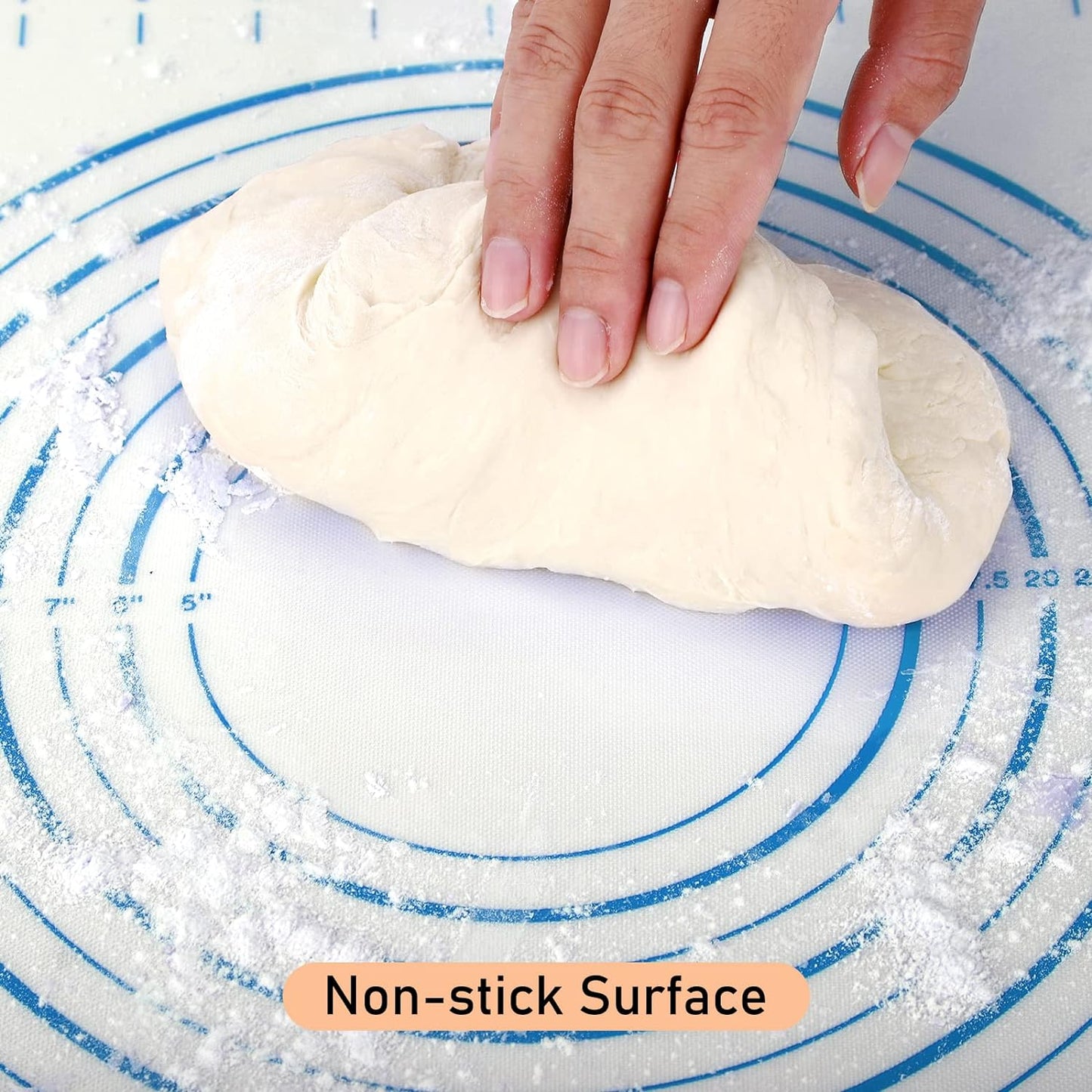 Silicone Pastry Baking Mat Dough - 16x24Inch Large Non Stick Slip Cookie Bread Rolling Mats Sheet, Kitchen Counter Kneading Cooking Board Pad Matt with Measurement for Pie Pizza Cookies Fondant Making