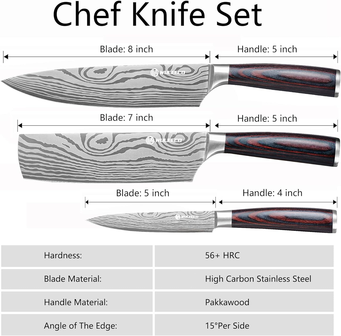 Utility Knife, 5 Inch Chef Knife, Ultra Sharp Kitchen Knife with High Carbon Stainless Steel Blade, Multipurpose Kitchen Knife with Ergonomic Pakkawood Handle and Gift Box