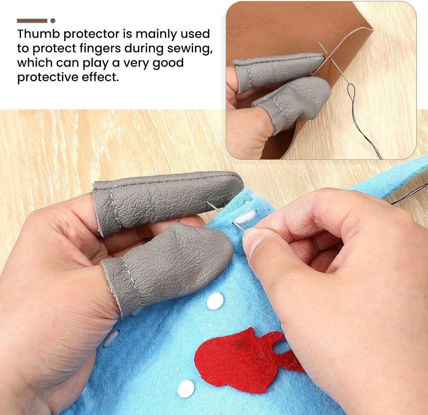 4 Pairs Needle Felting Finger Guards Felting Finger Protector Embroidery Crochet Protector Fingers Thumb Protection Thimble Guards Tools Needlework Handmaking Thimbles Pads for Hand Craft Sewing