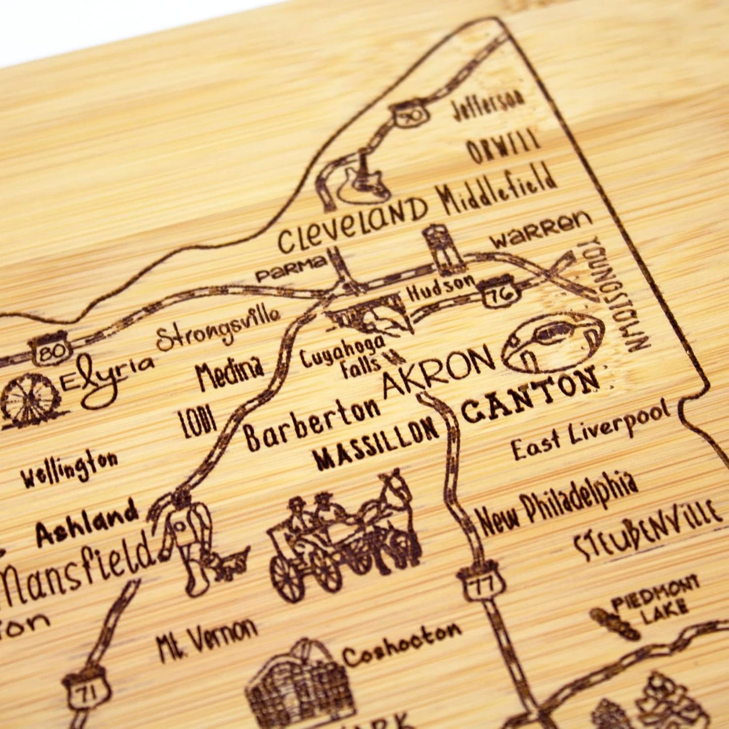 Totally Bamboo A Slice of Life New Jersey State Serving and Cutting Board, 11" x 8.75" - Colors A