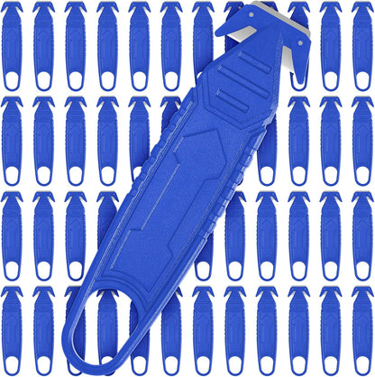 Therwen 30 Pcs Safety Box Cutter Knife of Stainless Steel Concealed Blade Package Opener with Tape Splitter for Carton Cardboard Wrap Letter Work Bag Straps Film Utility Tool (Black)