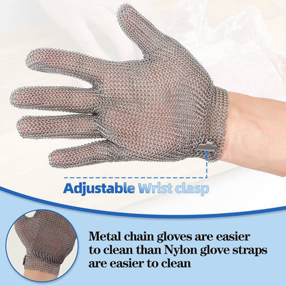 Top grade cut resistant stainless steel mesh chainmail gloves for butchering, protective gloves