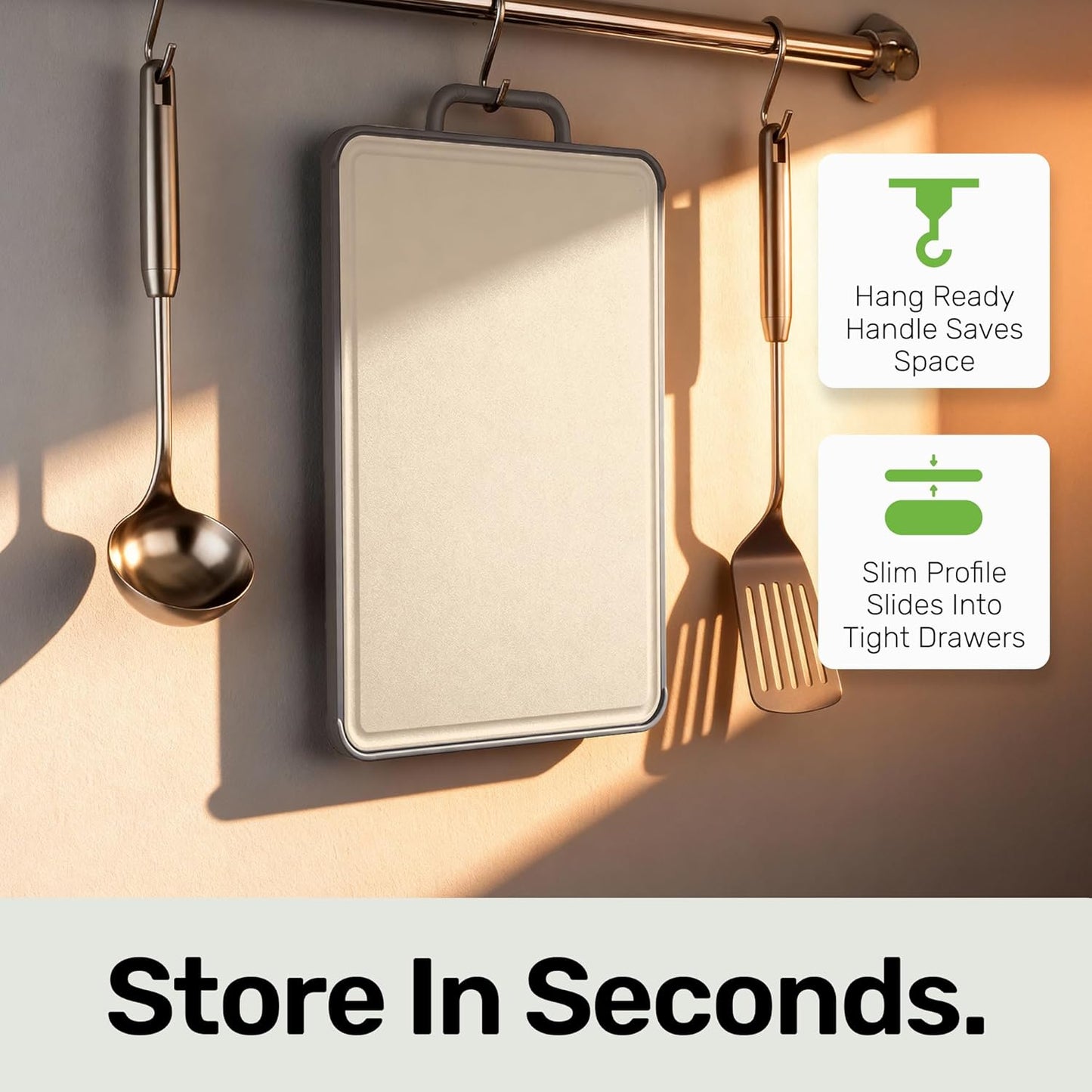 Chopzilla XL Titanium Cutting Board, Food Safe Double Sided PP and Titanium Cutting Boards for Kitchen with Etched-In Ruler for Meats, Vegetable Chopping, Dishwasher Safe - 15.75" x 10.5" (1 Pk)
