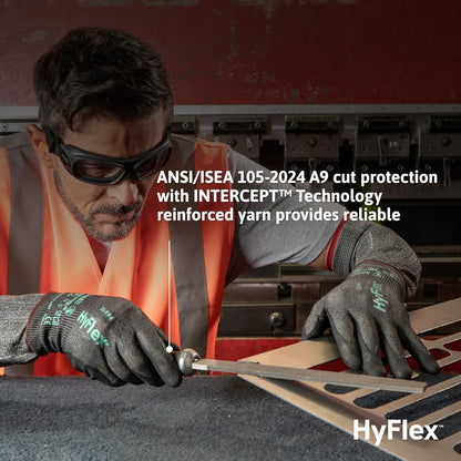 Ansell HyFlex Cut Resistant Touchscreen Work Gloves with Aerofit Precision Comfort Technology