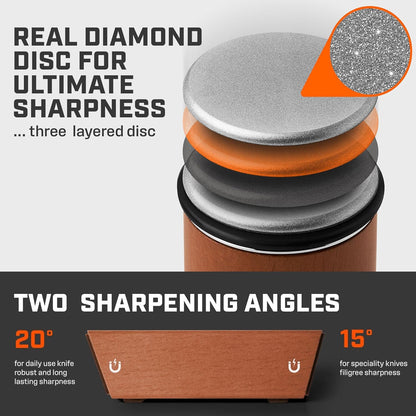 Tumbler Rolling Knife Sharpener™ Knife Holder Pro & Protective Stand - Knife Sharpening Made Easy - Complete Knife Sharpening System for Kitchen Knives - Virtual Bundle