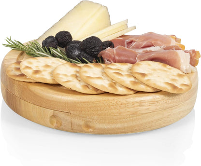 Picnic TIME NFL Brie Cheese Board and Knife Set - Charcuterie Board Set - Wood Cutting Board - Colors A