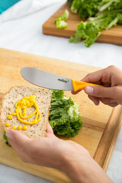 Zyliss Sandwich Knife & Condiment Spreader - Sandwich Spreader for Butter, Cream Cheese, & Jellies - Ergonomic Stainless Steel Spreading - Butter Spread for Bagels & Toast - Gray 4.7"