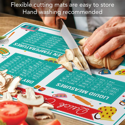 Cut N' Funnel Quick Conversion Flexible Baking Pastry Mat Made in the USA of BPA Free Food Grade Plastic Conversion Measurements for Liquids Dry Cup to Spoon