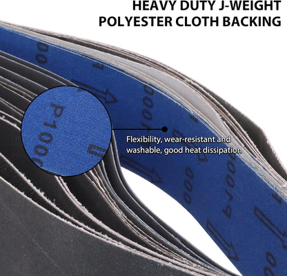 1x30 Inch Silicon Carbide Sanding Belts, 4 PCS Each of 80,120, 240, 400, 800,1000 Grits Knife Sharpening Belt Kits for 1 x 30 Inch Belt Sander, 24 Pack