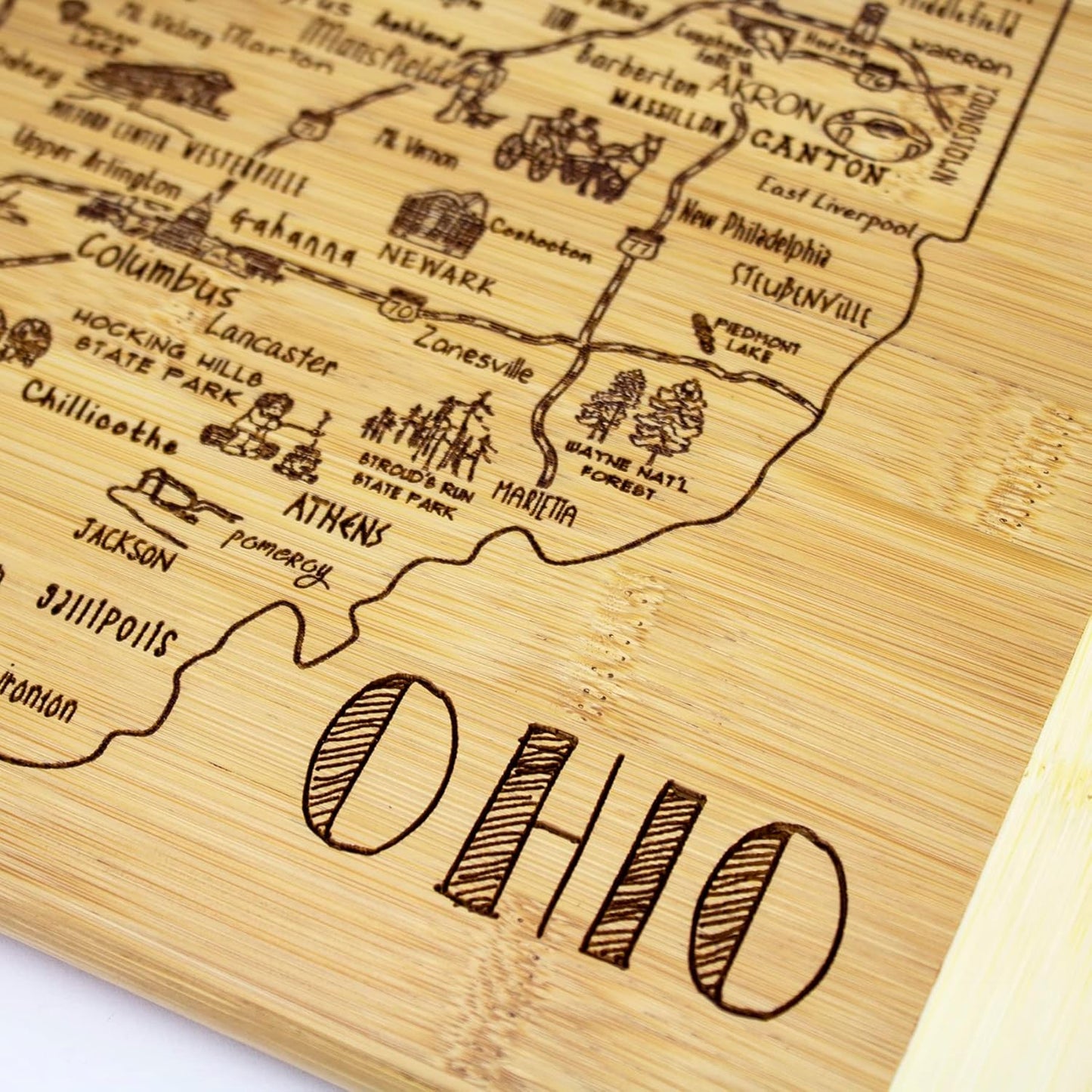 Totally Bamboo A Slice of Life New Jersey State Serving and Cutting Board, 11" x 8.75" - Colors A