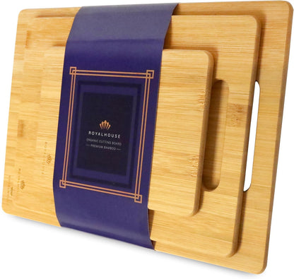 Large Cutting Board, 15x10x0.5 Bamboo Cutting Boards for Kitchen with Juice Groove and Kitchen Chopping Board for Meat Cheese board Heavy Duty Serving Tray,