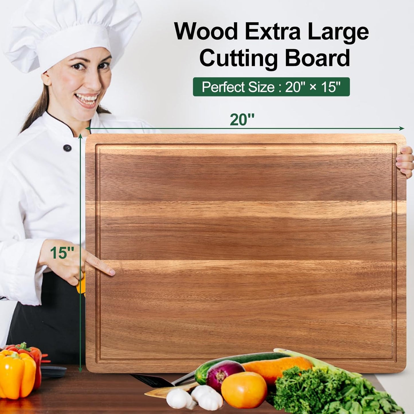 Solid Acacia Wood Cutting Boards for Kitchen Decor Wooden Charcuterie Board Meat Cheese Boards Butcher Block Pizza Bread Serving Board Hardwood Chopping Board Non Toxic Teak Small Cutting Boards