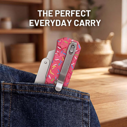Folding Utility Knife, Pocket Knife, Box cutter Knife with Pocket & Rail Lock, Durable Razor Knife for Home Office Warehouse Everyday Carry, Gift for Men Women（Black）
