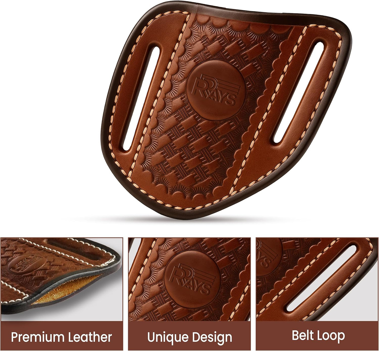 Leather Knife Sheath for Belt Pocket Folding Knife Holder Compact Draw Knifes Carrier EDC Tools Holster Trapper Knives Carrier