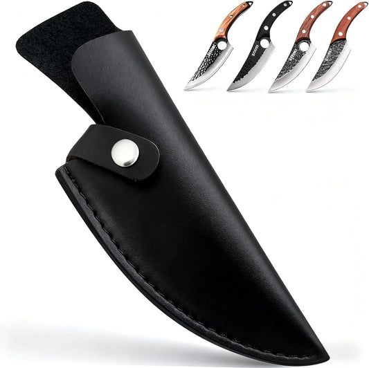 Kitory 6-inch Boning Knife Sheath - Premium Soft Leather Blade Cover with Secure Belt Loop | Durable & Lightweight for Hunting, Camping
