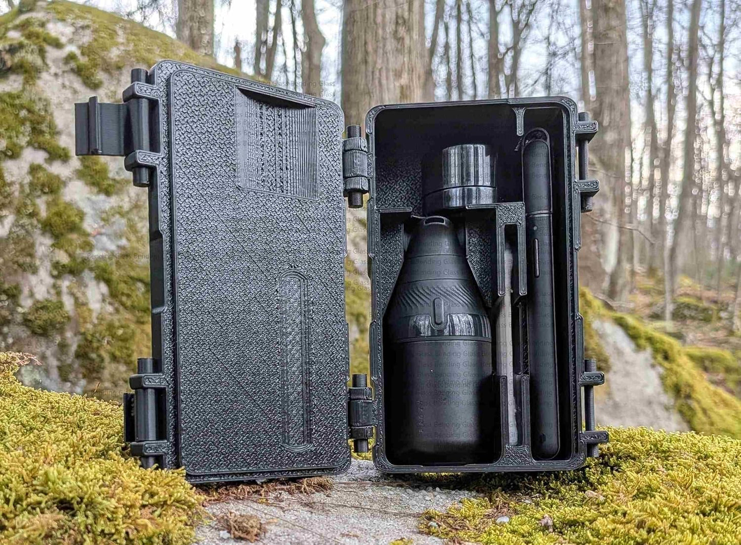 Travel Case for Puffco Proxy Core by Bending Glass – Compact Storage for Hot Knife, Q-Tips & Stash Jars