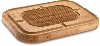 Meat Cutting Board - Extra Large Bamboo Carving Board, 18 x 13 Thick Butcher Block Cutting Board with Deep Juice Groove, Non Slip Center, Reversible Board for Steak, Brisket, Turkey, Grilling BBQ Prep