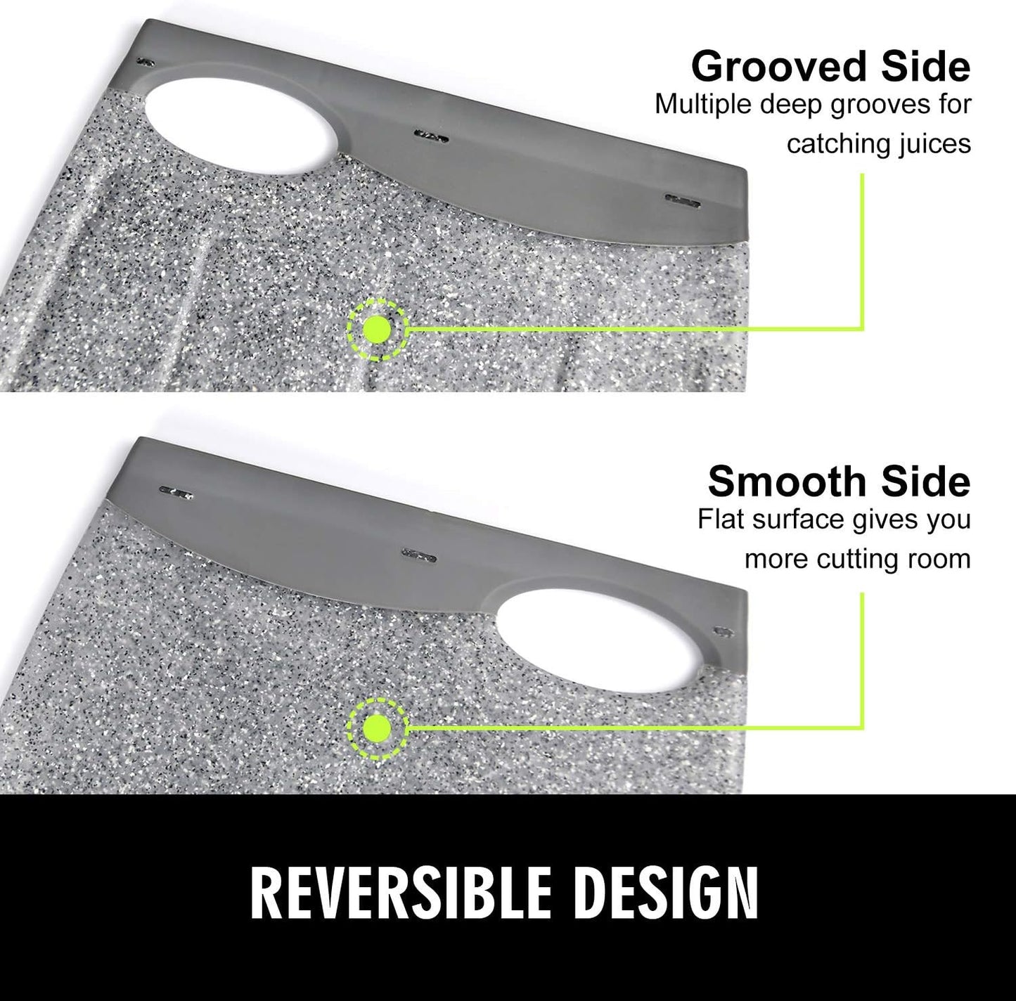 Small Plastic Cutting Board Set of 2, Mini Cutting Board for Small Kitchen Tasks, Non Slip Edges, Unique Design with Multiple Juice Grooves! BPA Free, Non-Porous, Dishwasher Safe (9.84" x 7.48")