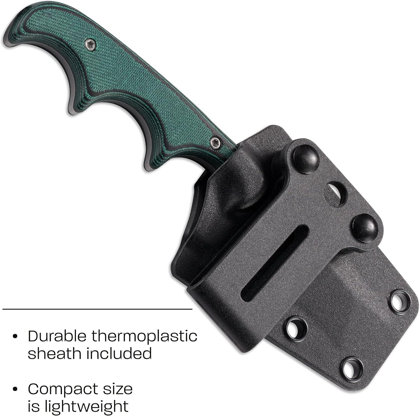 CRKT Minimalist Bowie Outdoor Survival Fixed Blade Knife with Sheath: Stainless Steel Plain Edge Blade, Micarta Handle, 2387