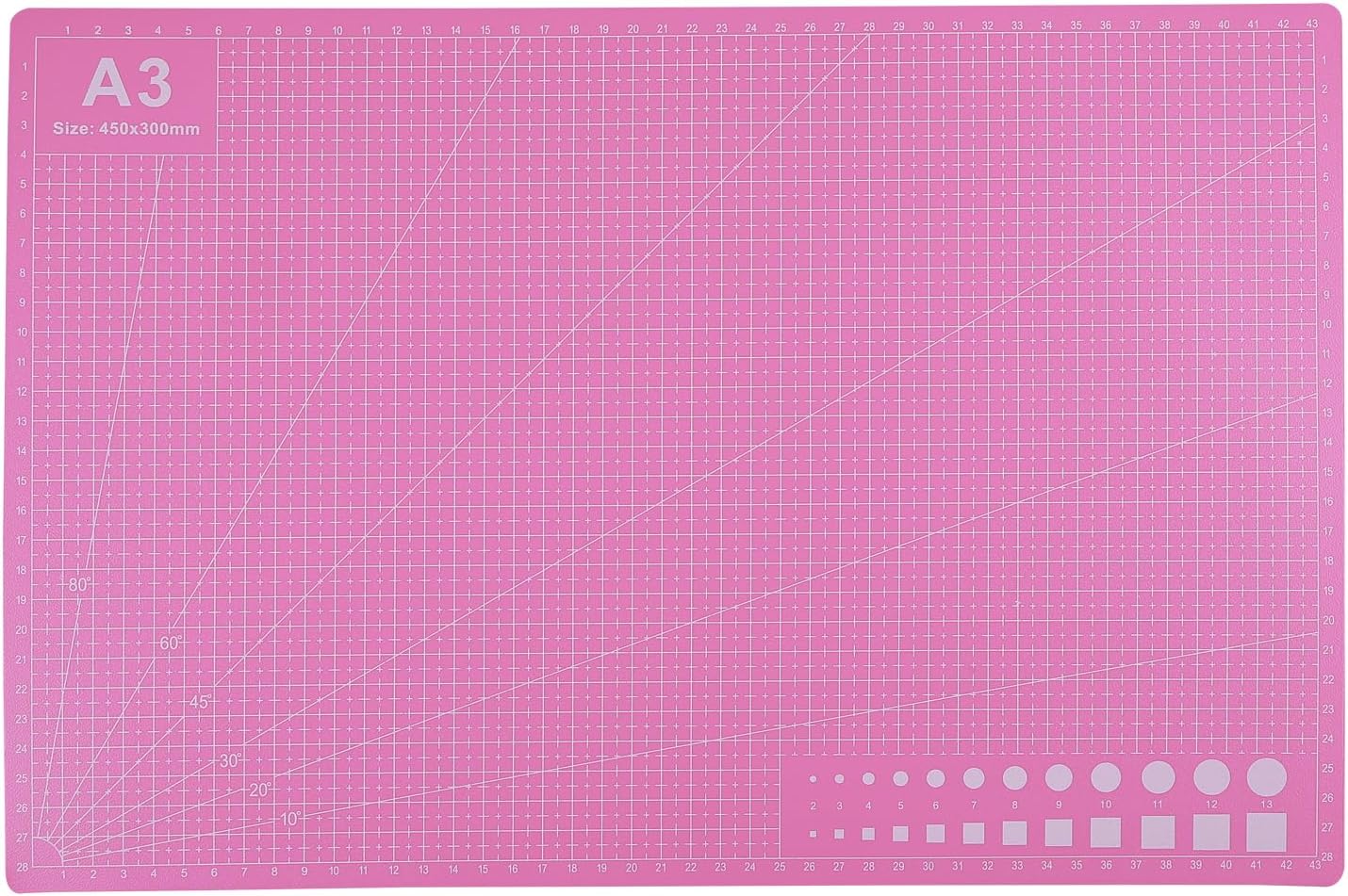 Cutting Mat A3 Pink, Self Healing Cutting Mat 12x18 Inch, 5-Ply Rotary Cutting Board Double-sided for Cutting Quilting Modeling Projects