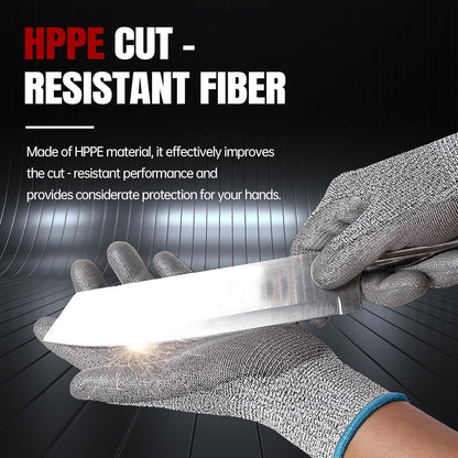 ANSI A9 Cut Resistant Gloves,Cut Resistant Work Gloves,Cut Proof Gloves Nitrile Coated For Metal Fabrication,Woodworking, Construction,Touch Screen,Large