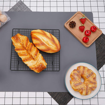 Gartful 25“x17”x0.03“ Silicone Mats for Kitchen Counter, Large Silicone Countertop Protector, Nonskid Heat Resistant Desk Saver Pad, Multipurpose Mat, Placemat, Dark Gray