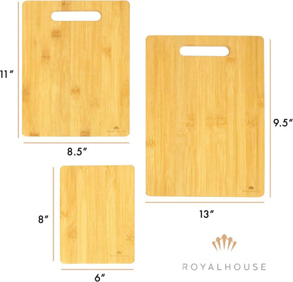 Large Cutting Board, 15x10x0.5 Bamboo Cutting Boards for Kitchen with Juice Groove and Kitchen Chopping Board for Meat Cheese board Heavy Duty Serving Tray,