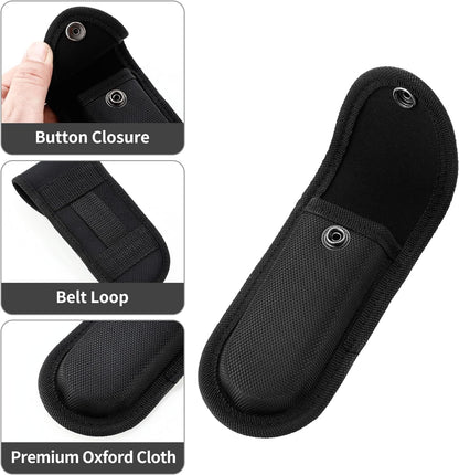 2Pcs Nylon Pocket Knife Sheath, 5''-5.5'' Multitool Pouch, Folding Knife Belt Sheath with Snap Closure and Horizontal or Vertical Carry Belt Loop, Multitool Case for Outdoor or Daily Use, Larger Size